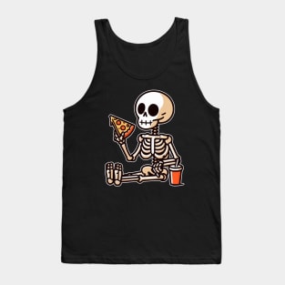 skeleton eat pizza Tank Top